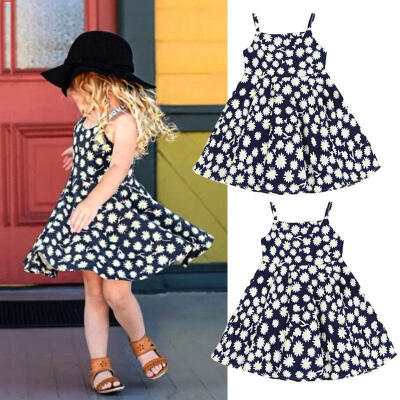 

Fashion Kids Baby Girls Princess Floral Sleeveless Dress Summer Clothes Outfits