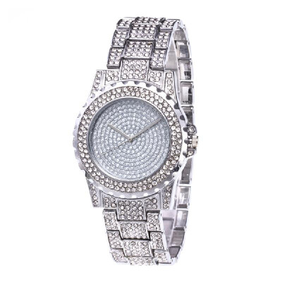 

Crystal Starry Quartz Women Watch Fashionable Casual Alloy Skeleton Watch Wristwatch for Lady