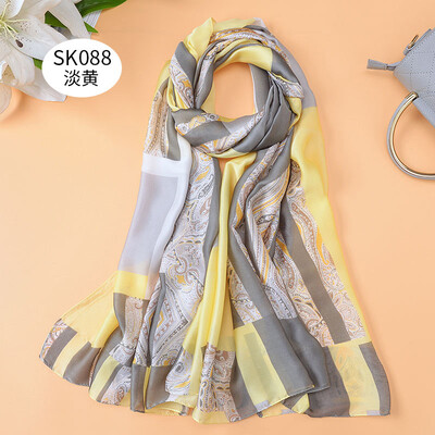

2018 new silk scarves silk scarves womens scarves womens simulation silk scarves sunscreen shawl tourism