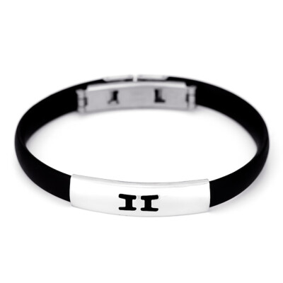 

12 Constellation Bracelet Man Women Silicone Titanium Steel Bracelets Couple Bracelet