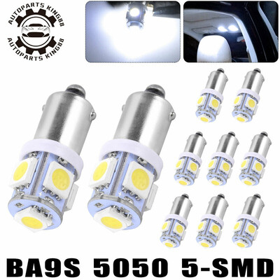 

10x 7000K Cool White BA9S T11 5050 Led Turn Signal Interior Light Bulb T4W 53 57