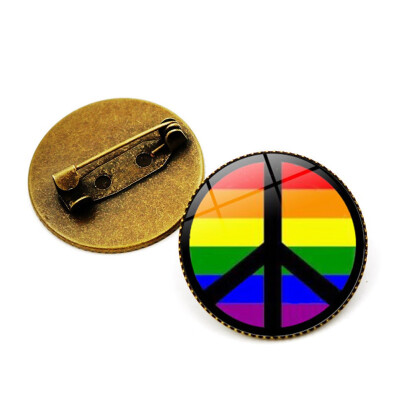 

Gay Pride Time Gem Brooch Fashion Love Rainbow Brooch Jewelry Needle for Your Loved One