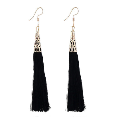 

New Brand Many Colors Handmade Long Tassel Dangle Earrings Women Fashion Jewelry Bohemia Drop Earrings Vintage Ethnic Pendientes