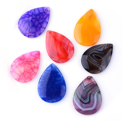 

Natural Agate Pendants Dyed Drop Mixed Style Mixed Color 40445x27530x565mm Hole 2mm