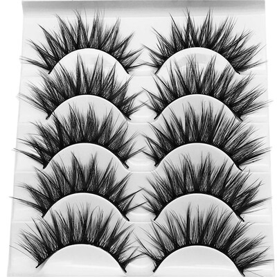 

Gobestart 3D Eyelash Imitation Mink Natural Thick False Eyelash 5 Pairs