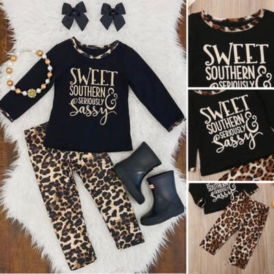 

Baby Girls Long Sleeve T-shirt TopsPants 2PCS Outfits Kids Clothes Set New