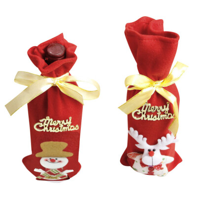 

Gobestart Red Wine Bottle Cover Bags Decoration Home Party Santa Claus Christmas