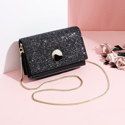 

The Korean version of Joker Sequin chain bag fashion shoulder bag buckle small square bag