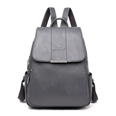 

Simple&stylish atmosphere backpack ladies 2019 new soft leather outdoor travel big backpack