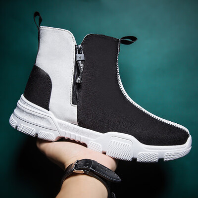 

2019 autumn&winter new high-top canvas shoes mens autumn shoes casual male Martin boots casual students wild breathable