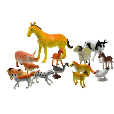 

14pcs Mini Farm Animal Molds Artificial Horse Sheep Duck Toy Mould for Kids