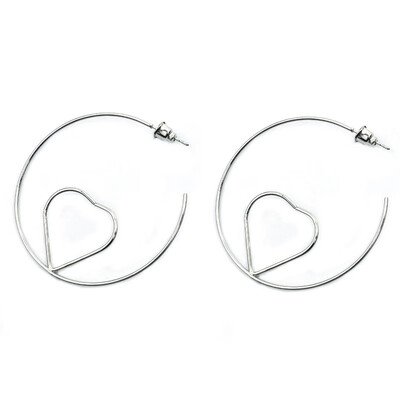 

EK2111 Big Circle Smooth 4cm 6cm 8cm Women Gold Silver Hyperbole Ear Metal Large Hoop Earrings Brand New High Quality Aros