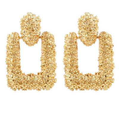 

Olaru Big Vintage Earrings for women gold color Geometric statement earring 2019 metal earing Hanging fashion jewelry trendy New