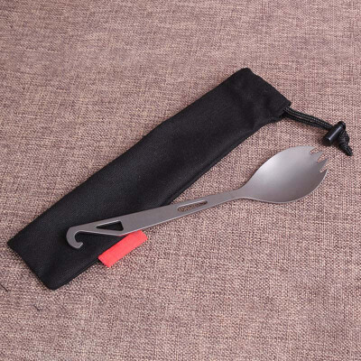 

Titanium Spork Bottle Opener Ultra Light Spoon Fork Backpacking Camping Hiking