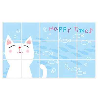 

Cat&Fish Kitchen Sticker Waterproof Heat Resistant Decorative Decal Modern StickerSticker