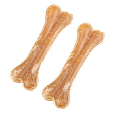 

2pcs Pet Dog Chew Toys Cowhide Leather Bones Puppy Molar Teeth Clean Stick