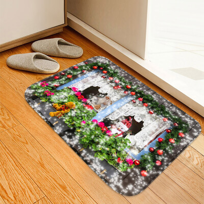 

Siaonvr Christmas Carpet Kitchen Doorway Bathroom Floor Carpet Floor Mat Print 40x60cm