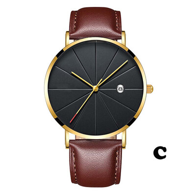 

Gobestart Simple And Unobtrusive Business Leather Strap Casual Mens Quartz Watch