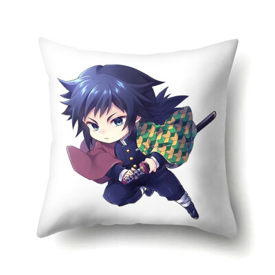 

Japanese Anime Demon Slayer Throw Pillowcase Kamado Tanjirou Kamado Nezuko Decorative Pillow Case