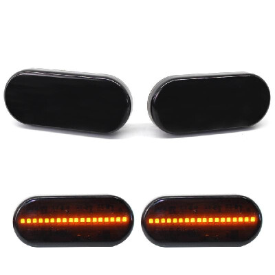 

1 Pair 2 Pcs Dynamic LED Smoked LED Side Marker Lights Lens Fender For Volkswagen Bora Golf 4