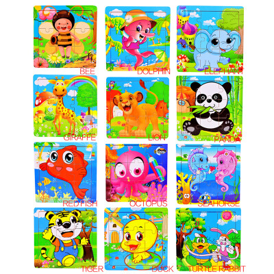 

Hot Wooden Animal Puzzle Jigsaw Early Learning Baby Kids Educational