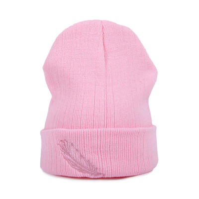 

Winter Beanie Warm Women New Rose Embroidery Turban Hats Knitted Snow Ski Knit Hat