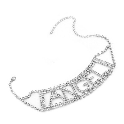 

arty Chain Chunky Choker Letter Necklace Chic