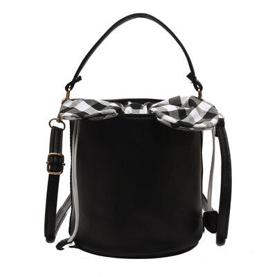 

Plaid Bowknot Shoulder Handbags PU Leather Women Crossbody Bucket Bags