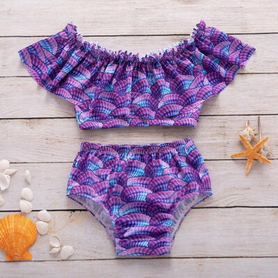 

Newborn Kids Baby Girl Shells Ruffle Bikini Set Swimwear Swimsuit Bathing Suit