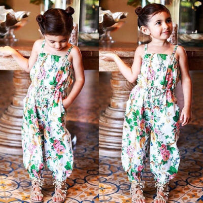 

Floral Toddler Kids Girls Strap Overalls Romper Jumpsuit Summer Outfit Clothes