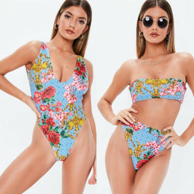 

Women One-piece Floral Padded Swimwear Swimsuit Beachwear Bikini Bathing Suit
