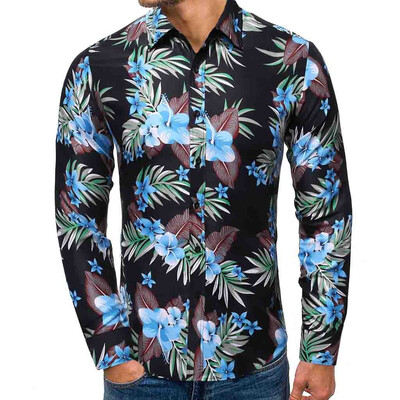 

Tailored Mens Casual 3D Printing Colorful Slim Long Sleeve Dress Shirt Blouse Tops
