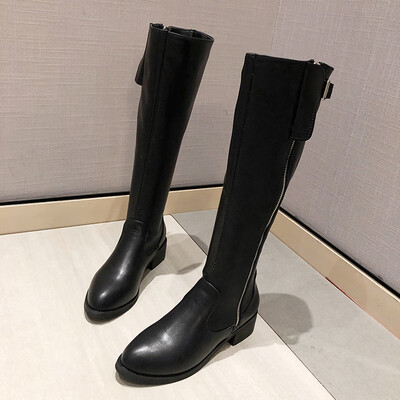 

Boots Children British Wind Autumn Korean Edition Tip-toed Coarse-heeled Locomotive Rider Boots Fashionable High-boots