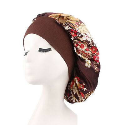 

Silk Night Sleep Cap Hair Bonnet Hat Head Cover Satin Wide Adjust Elastic Band