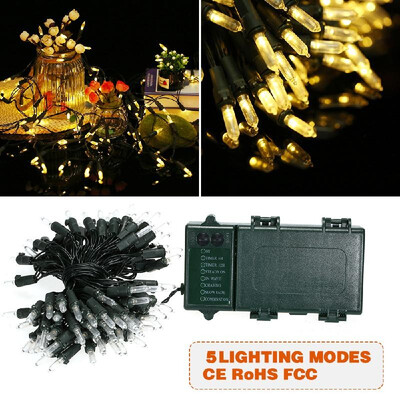 

String Lights 39ft 100 LED Rope Light 5 Modes Multicolor Lights Powered by 3D Battery for Party Garden Home Festival Decoration