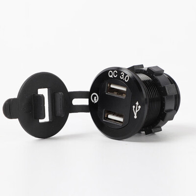 

QC 30 12V24V Dual USB Port Car Cigarette Lighter Socket Plug LED Voltmeter