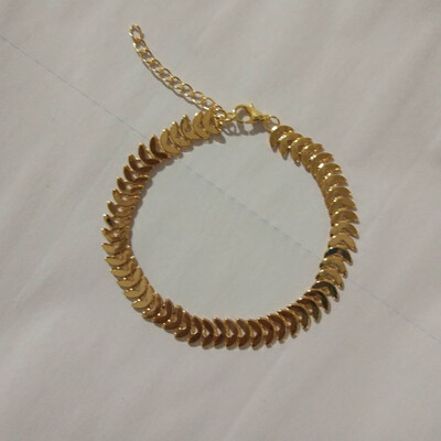

Europe&United States Simple Ornaments Leaf Chain Anklet Gold Color