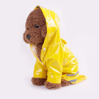 

Dog Raincoat Pet Puppy Rainwear Hooded Clothes Waterproof Jacket