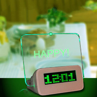 

Message Board Digital Alarm Clock LCD Electronic Clock Large Screen Romantic Fluorescent Light Mute Alarm Clock
