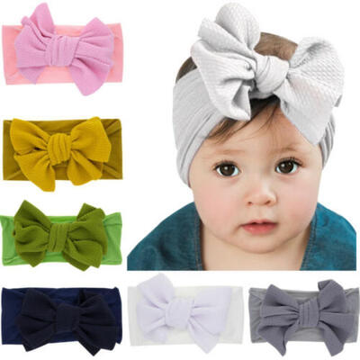 

Lovely Infant Girl Kid Baby Bow Hairband Headband Stretch Turban Knot Head Wrap