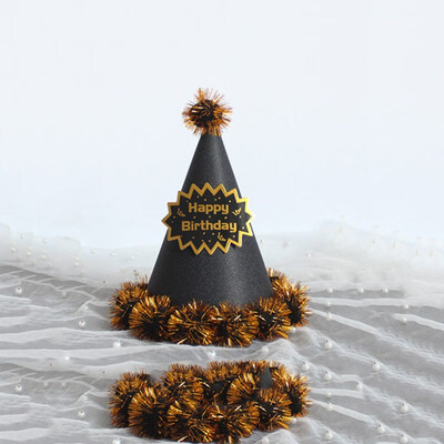 

FUNNYBUNNY Childrens Adult Birthday Hat Laser Reflective Sharp Corner Ball Cap Party Spigot Cap Crown Cap Fur Ball Cap