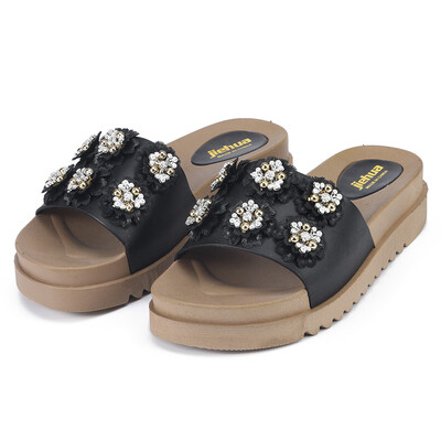 

Rose Womens Fashion Wild Thick-Soled Sandals Flowers Set Toe Wear Non-Slip Slippers