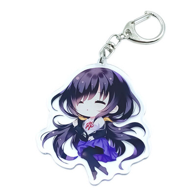 

CAR-TOBBY Anime DATE A LIVE Tokisaki Kurumi KeyChain Cosplay Acrylic Key ring Pendant Gift