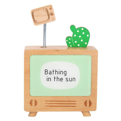 

Beech Cactus TV Automatic Play Music Box Birthday Gift Wooden Ornaments