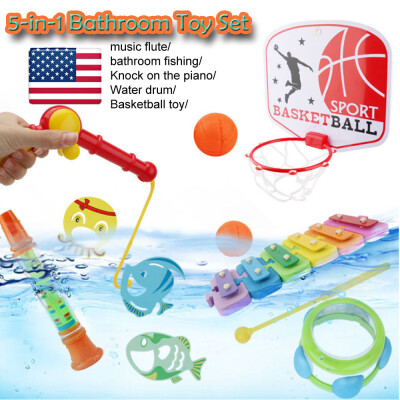 

5 in 1 Fun Childrens Baby Bath Water Toy Set Gift Bathroom Toys