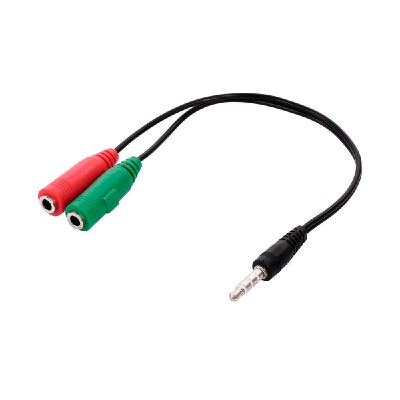 

35mm Jack Y-Splitter 2 Female to 1 Male Headphone Microphone Cable Adapter Stereo Audio Plug