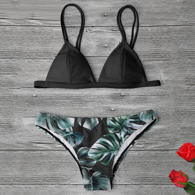 

Roseonmyhand Women Swimwear Bikini Solid Two-Piece Swimsuit Tankini Beach Swimsuit