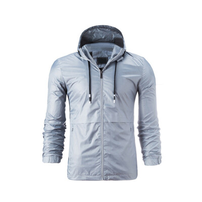 

Winter Mens Solid Color Coat Casual Hooded Slim Fit Zipper Pocket Outdoor Jacket