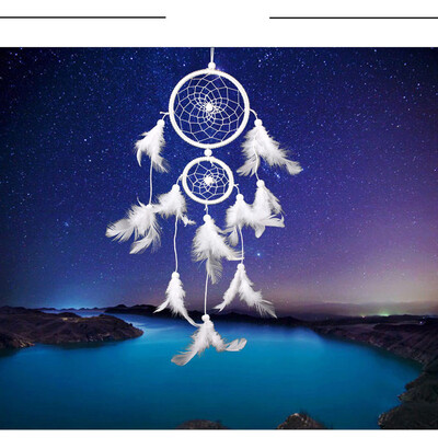 

Gobestart Handmade Lace Dream Catcher Feather Bead Hanging Decoration Ornament Gift