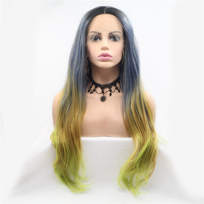 

Dolago Synthetic Wigs Long Ombre wavy Lace Front Wigs For Women